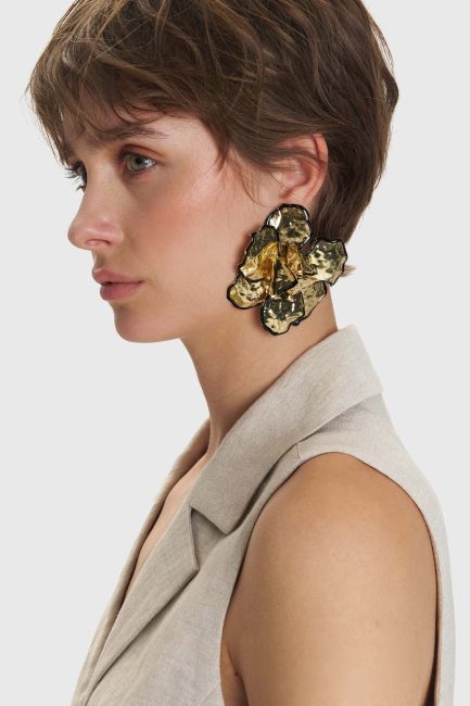 Flower-shaped earrings - Gold