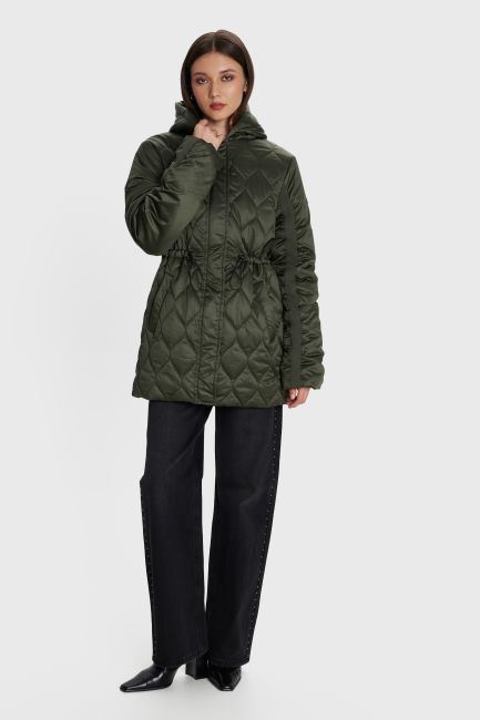 Hooded quilted jacket - Green