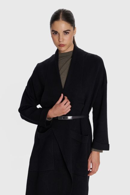 Long knitted cardigan - Black