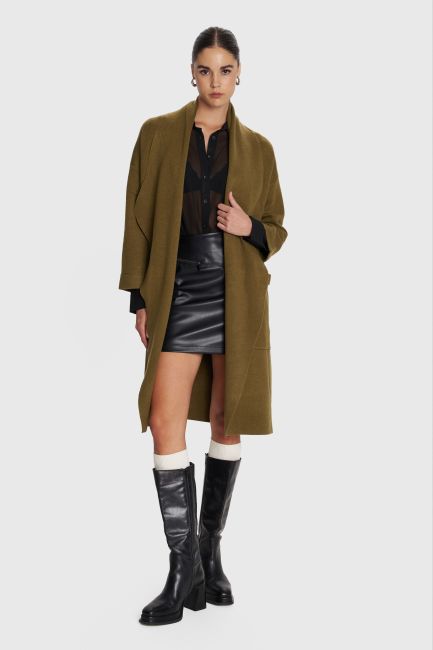 Long knitted cardigan - Green