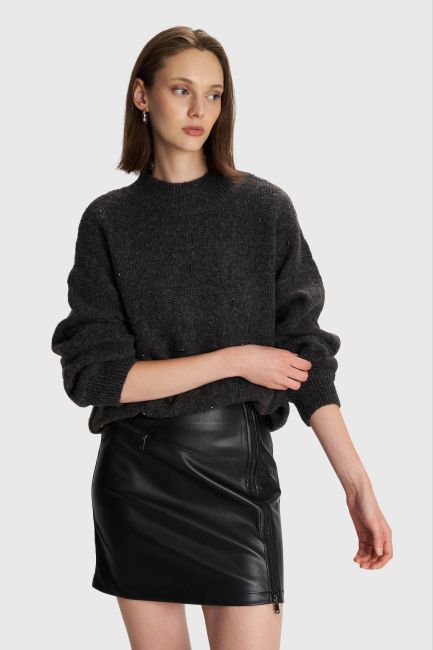 Mini faux leather skirt - Black