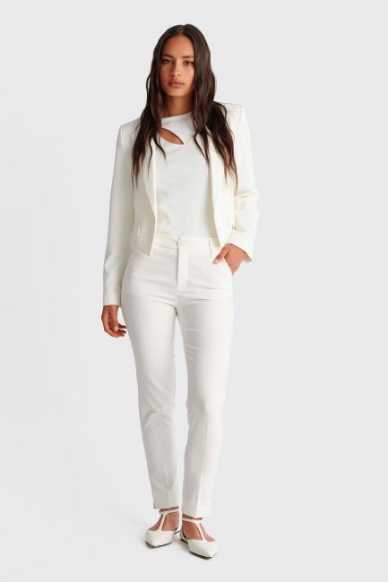 Pleated formal trousers - White