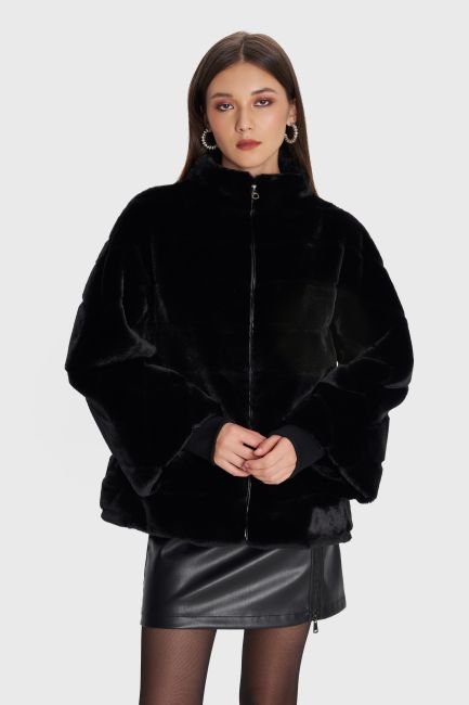 Faux fur coat - Black
