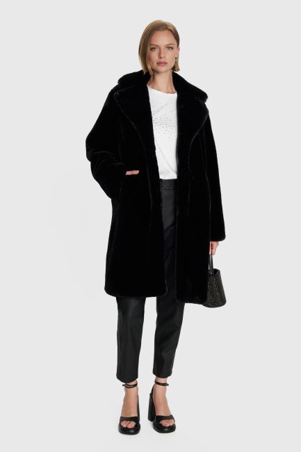 Faux fur coat - Black