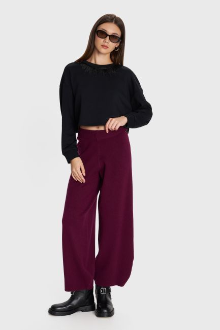 Barrel pants with elastic waist - Red