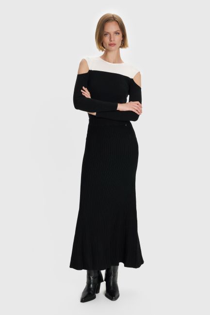 Knitted maxi skirt - Black