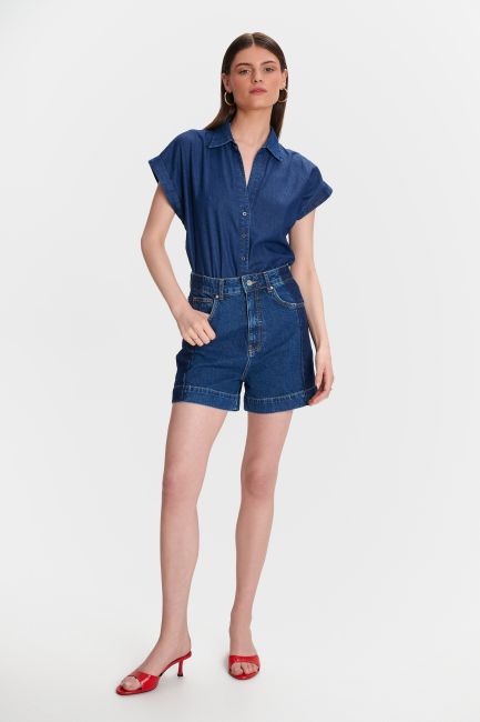 High-waist denim shorts - Jeans