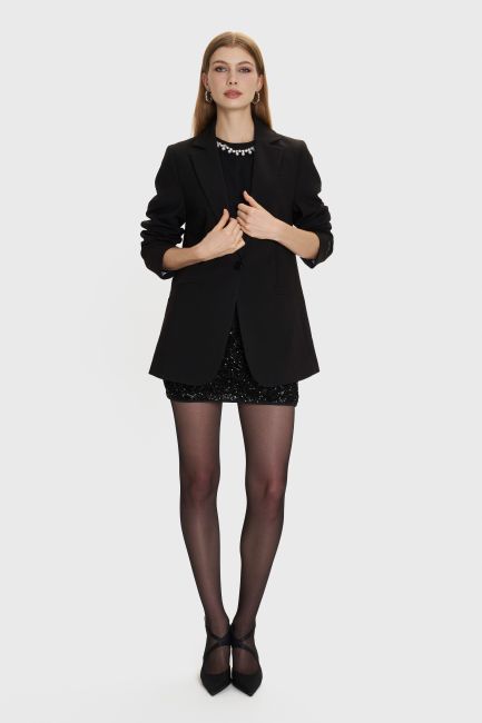 Long blazer in monochrome - Black