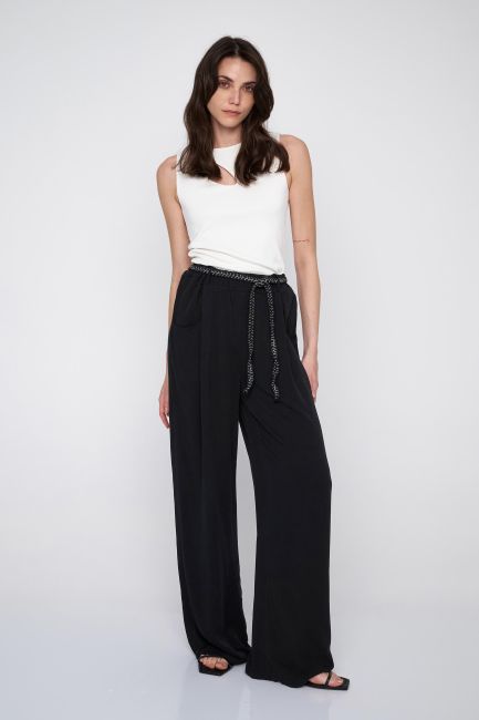Drawstring culottes - Black