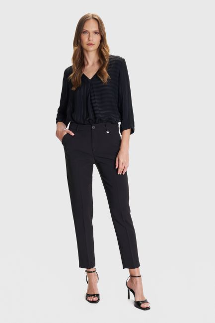 Pleated formal trousers - Black