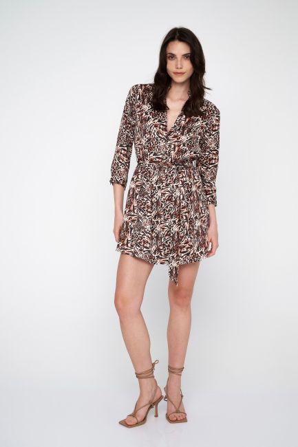 Mini dress in animal print - Multicolor
