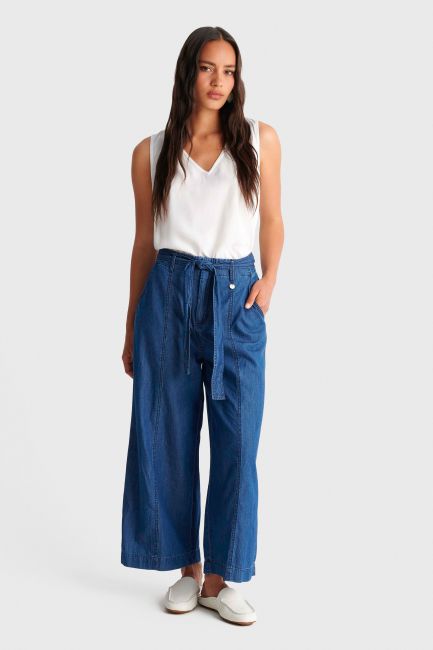Jupe culotte in denim-look - Blue