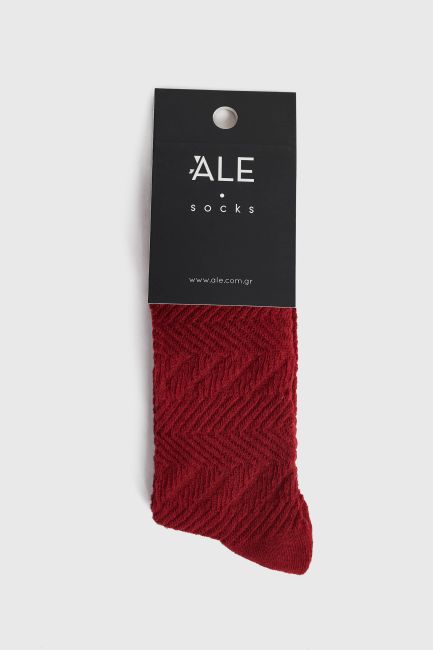 Socks with embossed patterns - Red
