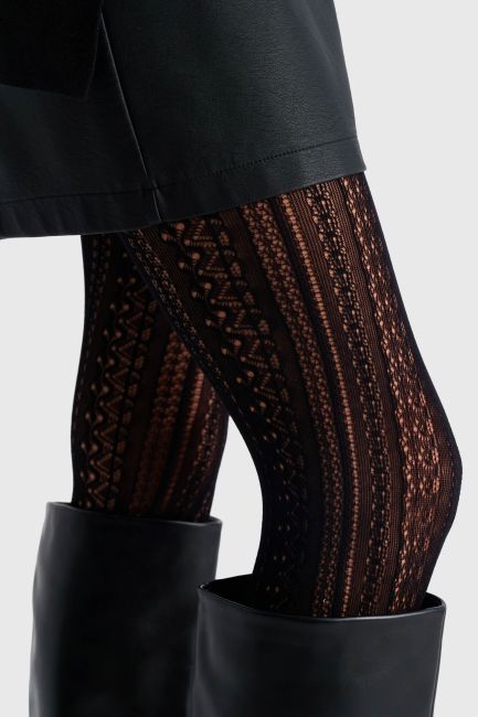 Patterned tights - Black