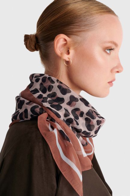 Leopard print scarf - Brown