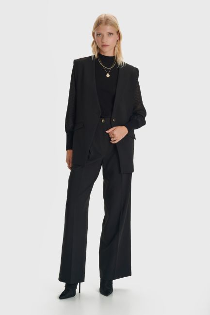 Παντελόνι formal με πιέτες - Black