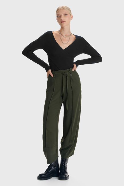 Παντελόνι casual barrel - Dark khaki