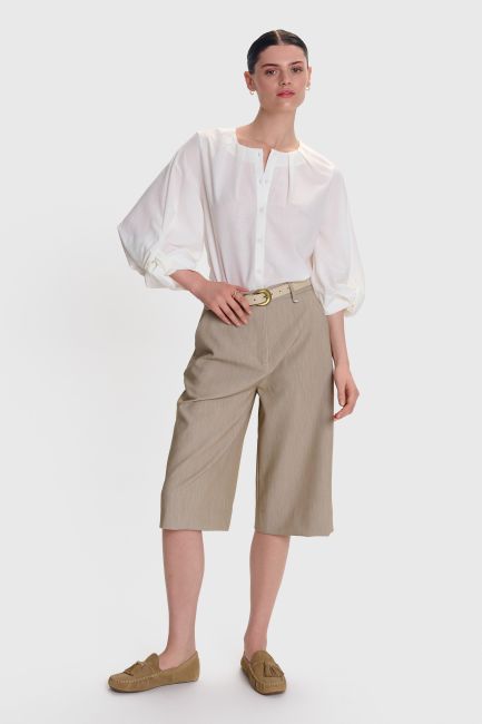 Shirt with mao collar - White