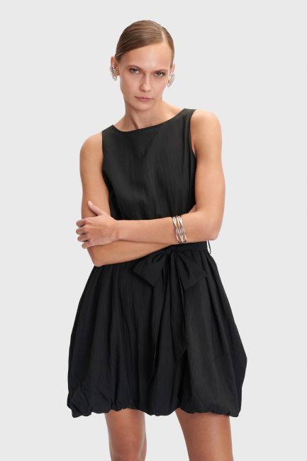 Mini sleeveless balloon dress - Black