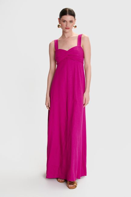 Maxi dress with bust detail - Raspberry
