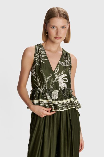 Printed top with a unique back - Multicolor