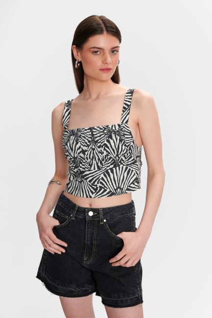 Printed ruched top - Multicolor