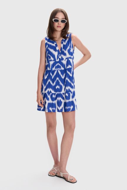 Printed short dress - Sky blue