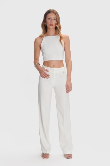 Tie-back top - White