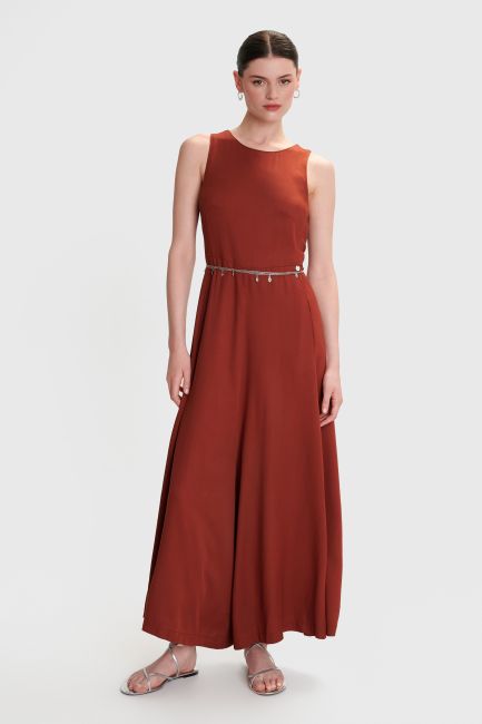 Sleeveless jumpsuit - Copper