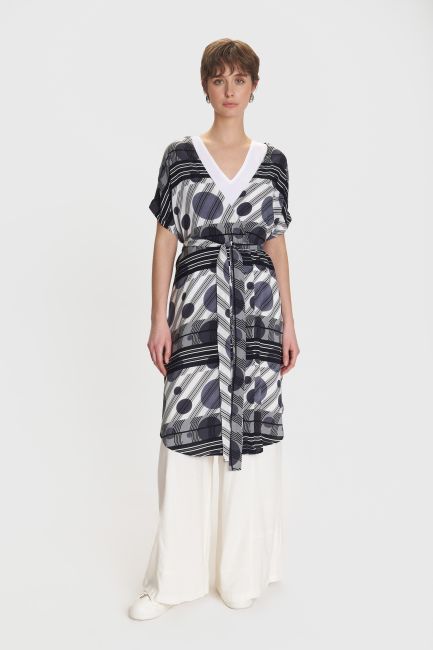 Geometric-pattern kimono - Multicolor