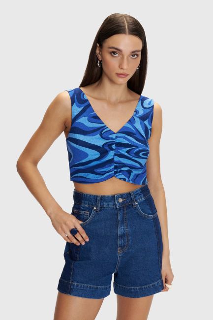Printed crop top - Multicolor