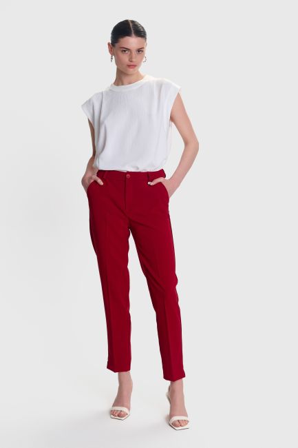 Pleated formal trousers - Red